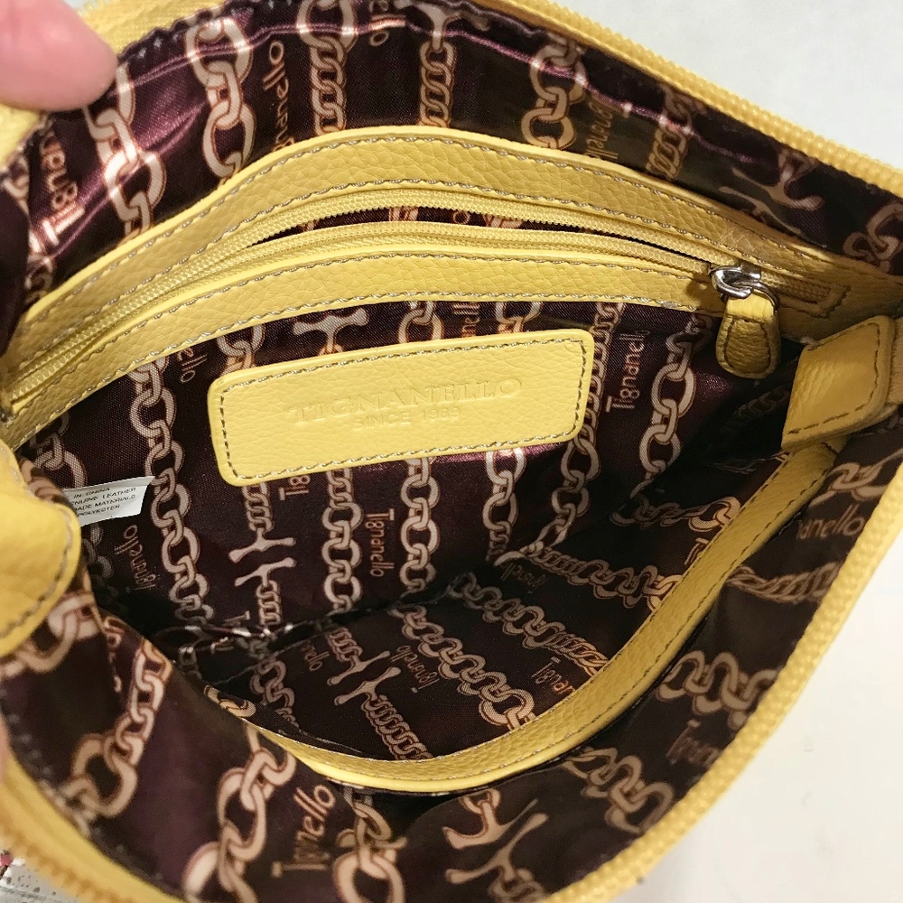 SOLD!!  TIGNANELLO Yellow Leather Crossbody - Picture 4 of 8